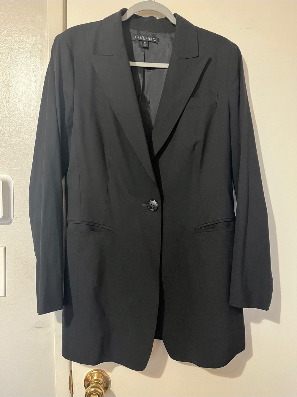 LAFAYETTE 148 NEW YORK Virgin Wool Blend Black Blazer/Suit Jacket Size 10